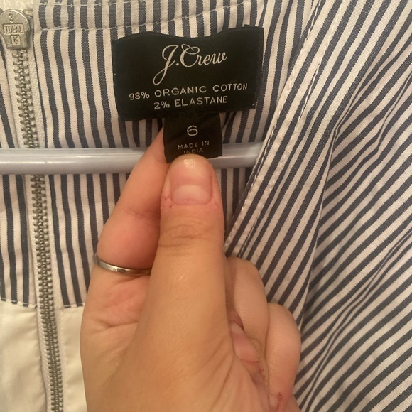 J.CREW COTTON STRIPED POPLIN TIE WAIST JUMPSUIT in greyish-blue and white stripe - Picture 4 of 11